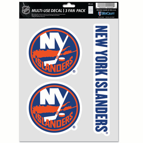 New York Islanders 3pc Fan Multi Use Decal Set