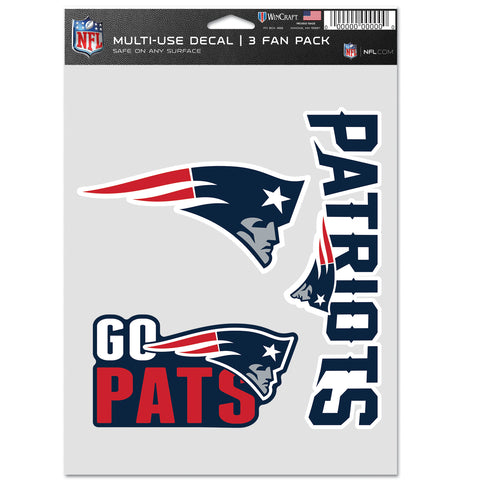 New England Patriots 3pc Fan Multi Use Decal Set