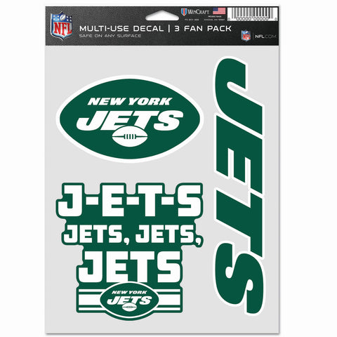 New York Jets 3pc Fan Multi Use Decal Set