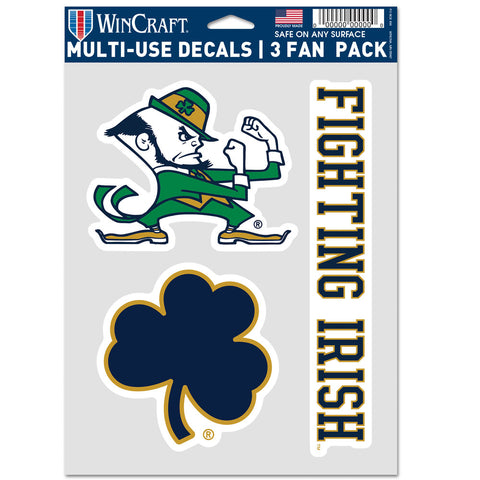 Notre Dame Fighting Irish 3pc Fan Multi Use Decal Set