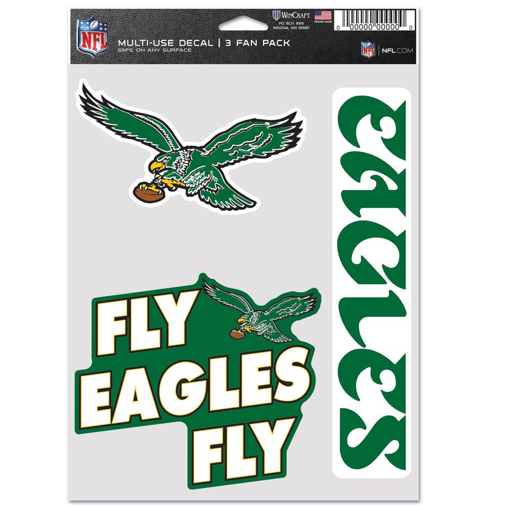 Philadelphia Eagles Retro 3pc Fan Multi Use Decal Set