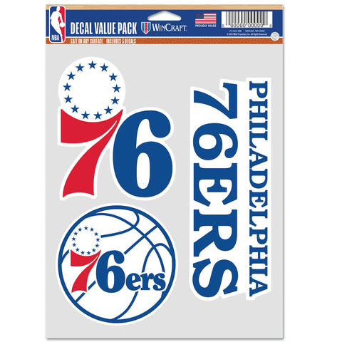 Philadelphia 76ers 3pc Fan Multi Use Decal Set