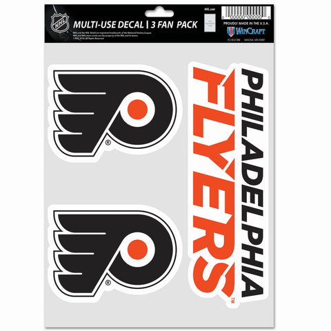 Philadelphia Flyers 3pc Fan Multi Use Decal Set