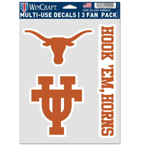 Texas Longhorns 3pc Fan Multi Use Decal Set
