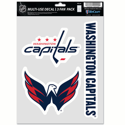 Washington Capitals 3pc Fan Multi Use Decal Set