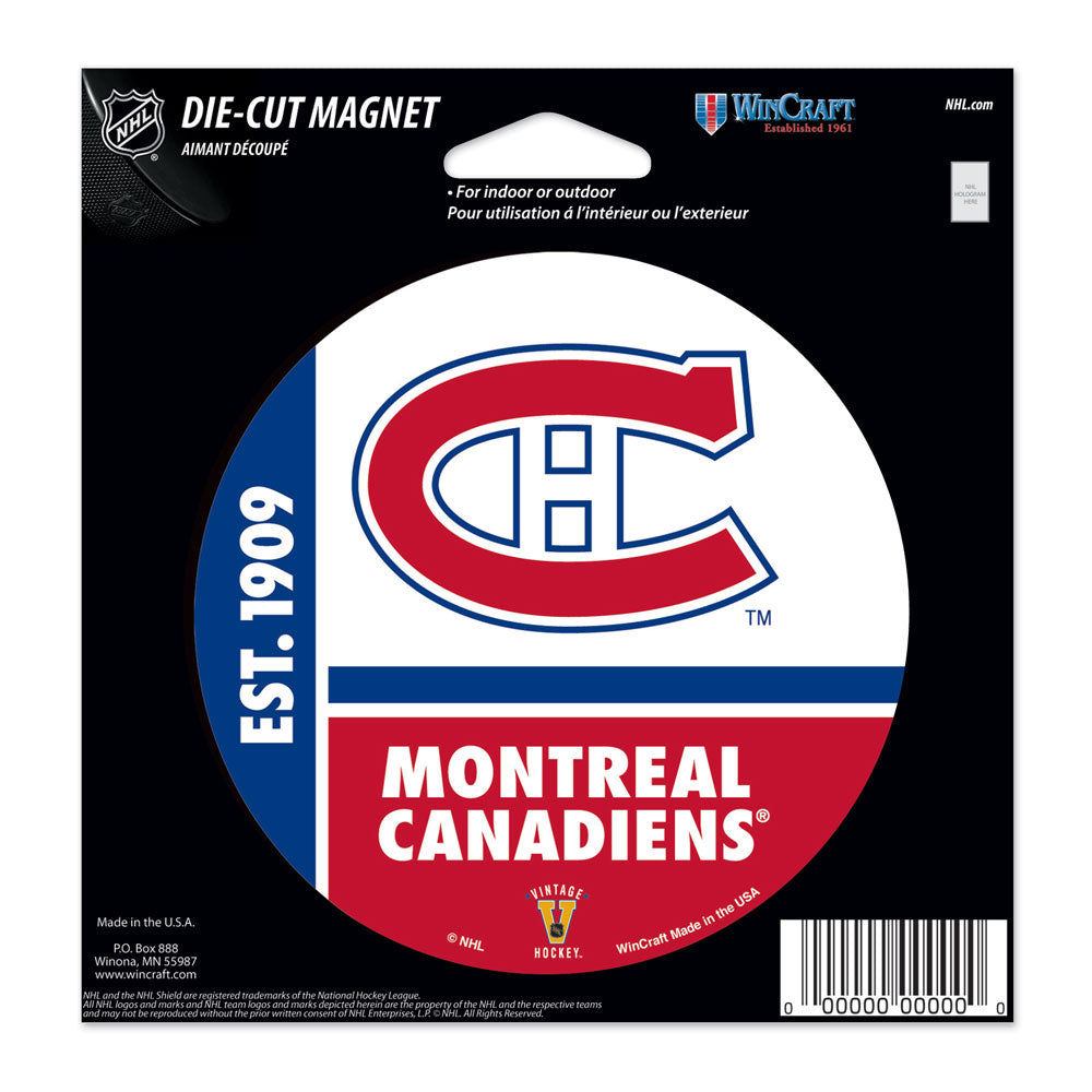 Montreal Canadiens Retro 4 1/2" Die-Cut Magnet