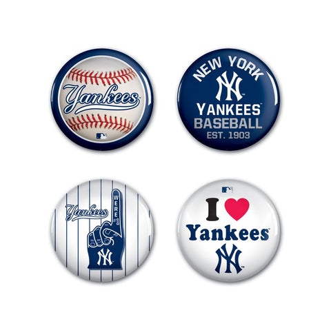 New York Yankees 4 Pack Buttons