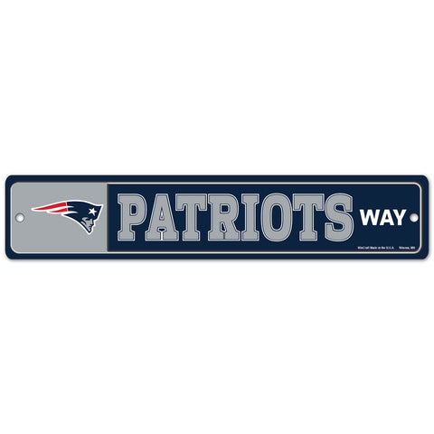 New England Patriots 4" x 19" Street Sign