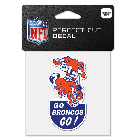 Denver Broncos Retro 4"x4" DieCut Decal Logo