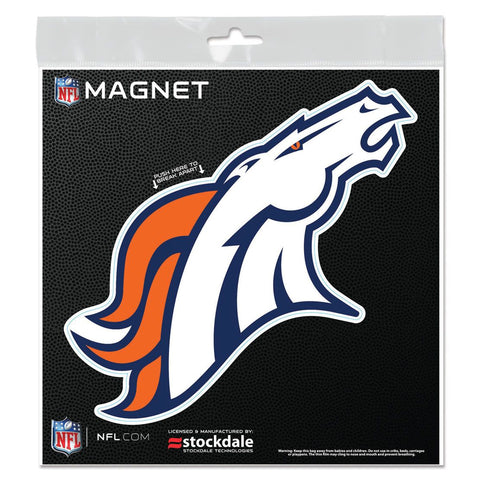 Denver Broncos 6" x 6" Die-Cut Logo Magnet