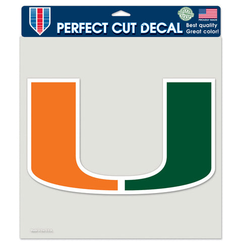 Miami Hurricanes 8" x 8" Decal Color