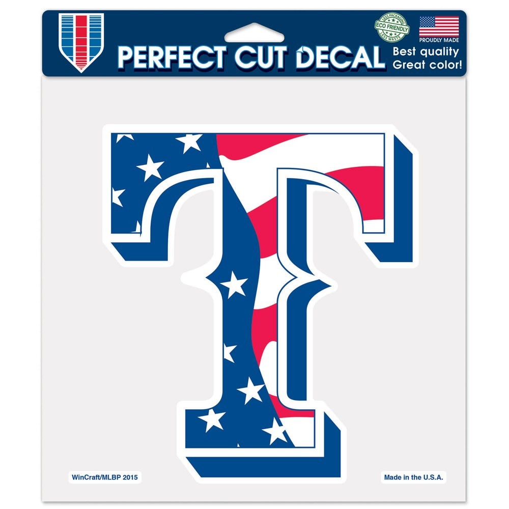 Texas Rangers 8" x 8" Stars & Stripes Decal