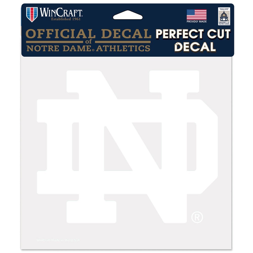 Notre Dame 8" x 8" White Decal