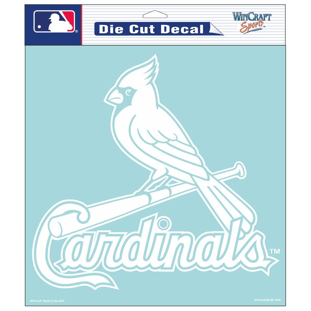 St Louis Cardinals 8" x 8" White Decal