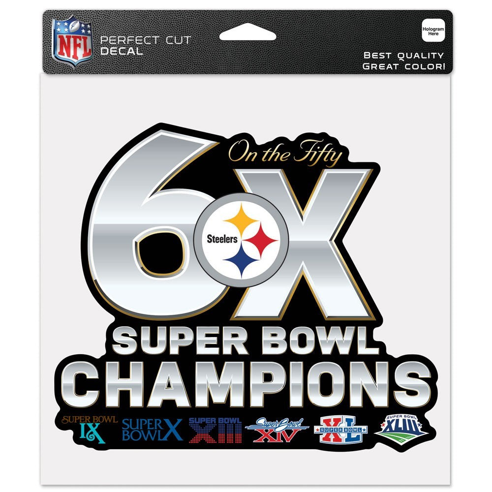 Pittsburgh Steelers Superbowl Champions on the 50 8" x 8" Color Decal