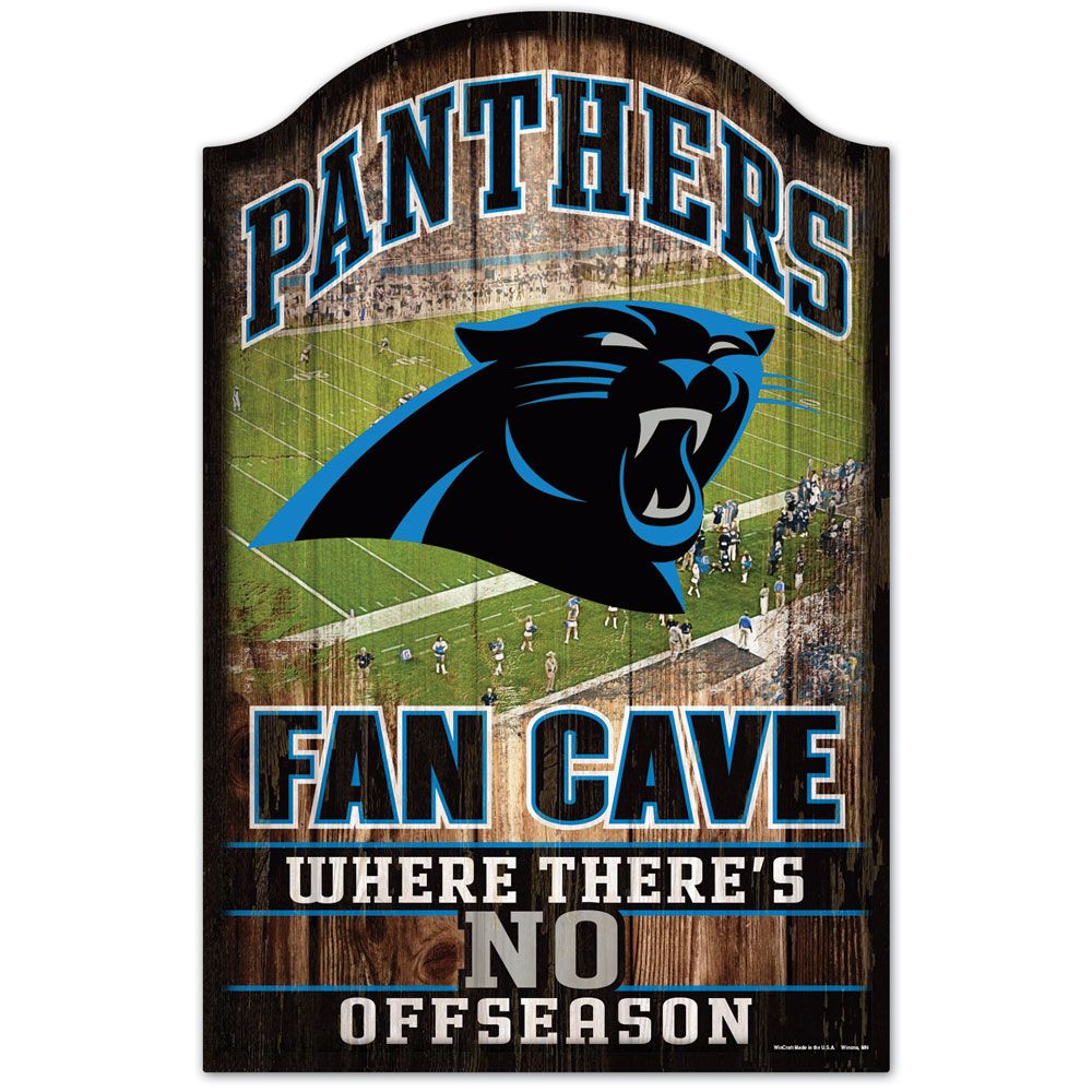 Carolina Panthers Fan Cave Wood Sign
