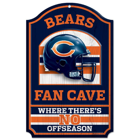 Chicago Bears Fan Cave "No Offseason" Wooden Sign