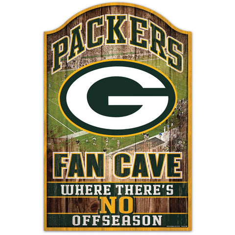 Green Bay Packers Fan Cave "No Offseason" Wooden Sign
