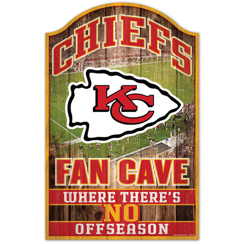 Kansas City Chiefs Fan Cave Wood Sign