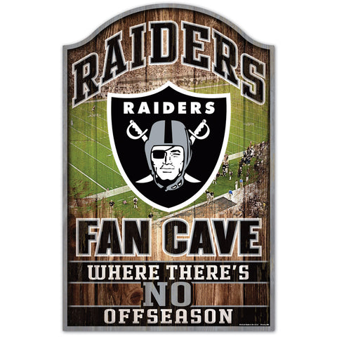 Las Vegas Raiders Fan Cave "No Offseason" Wooden Sign