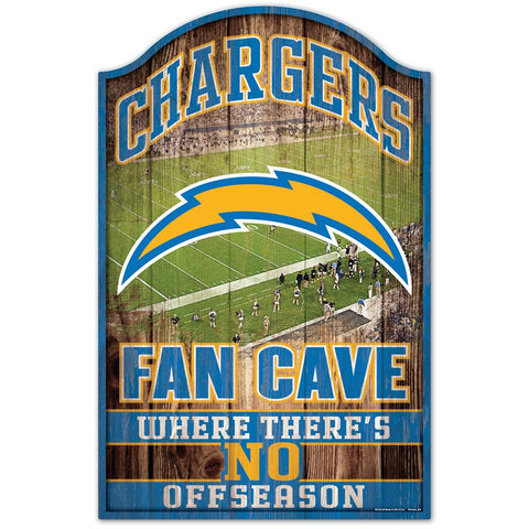 Los Angeles Chargers Fan Cave Wood Sign