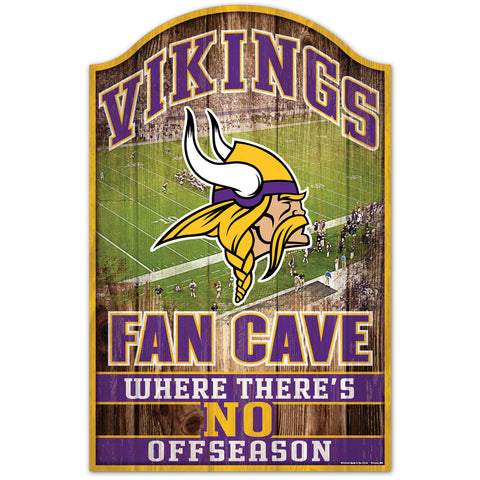 Minnesota Vikings Fan Cave Wood Sign