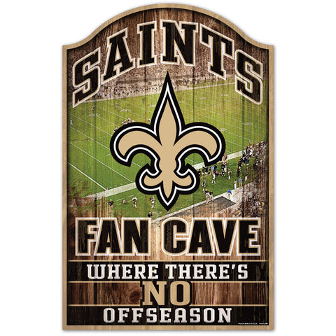 New Orleans Saints Fan Cave "No Offseason" Wooden Sign