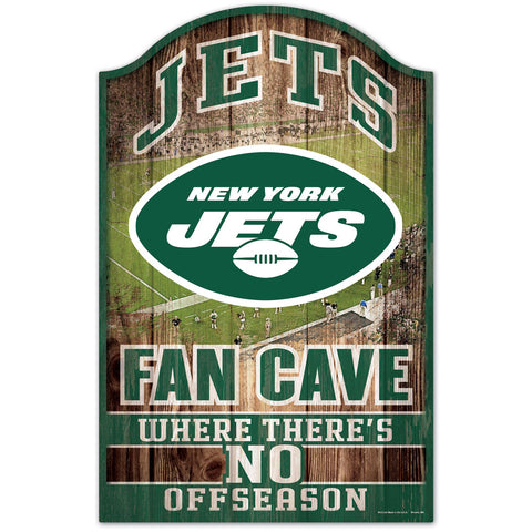 New York Jets Fan Cave "No Offseason" Wooden Sign