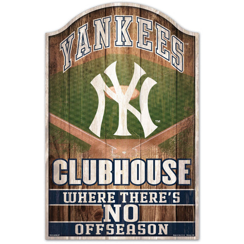 New York Yankees Clubhouse "No Offseason" Wooden Sign