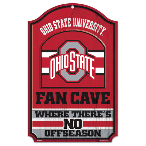 Ohio State Buckeyes Fan Cave "No Offseason" Wooden Sign