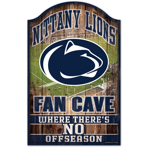 Penn State University Fan Cave "No Offseason" Wooden Sign