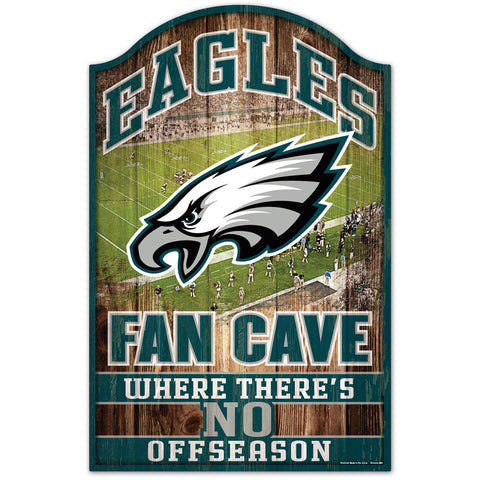 Philadelphia Eagles Fan Cave "No Offseason" Wooden Sign