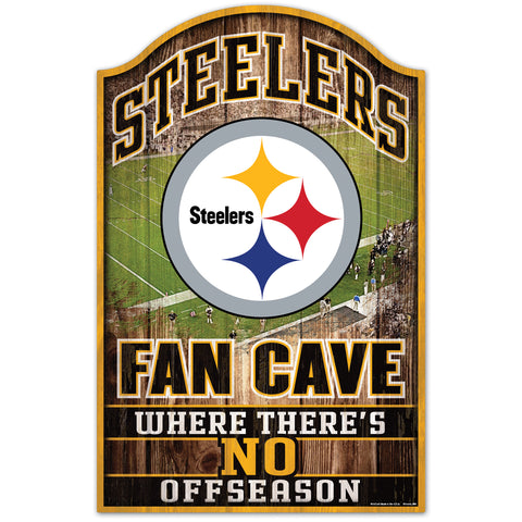 Pittsburgh Steelers Fan Cave "No Offseason" Wooden Sign