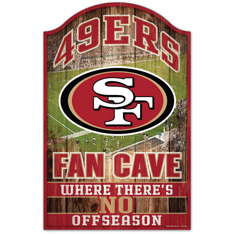 San Francisco 49ers Fan Cave "No Offseason" Wooden Sign