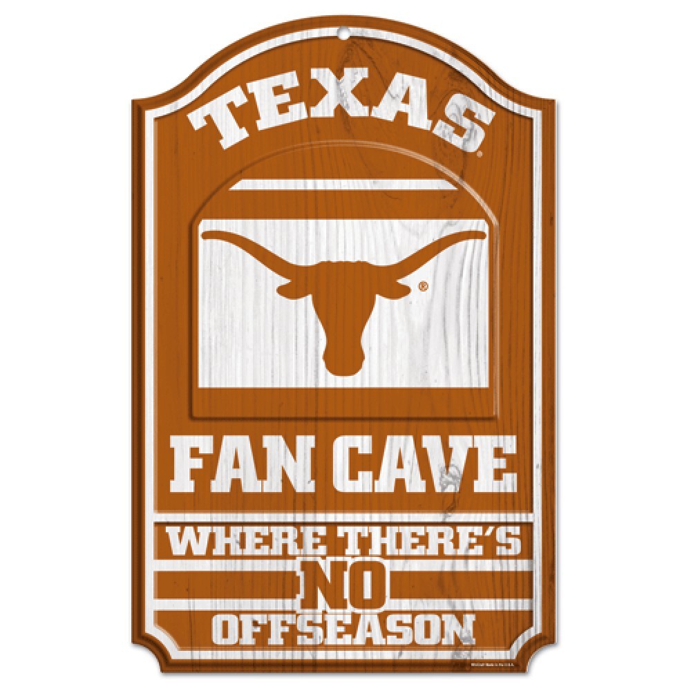 Texas Longhorns Fan Cave "No Offseason" Wooden Sign