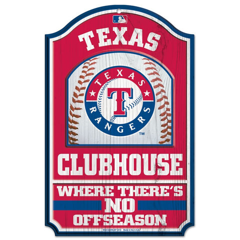 Texas Rangers Clubhouse "No Offseason" Wooden Sign