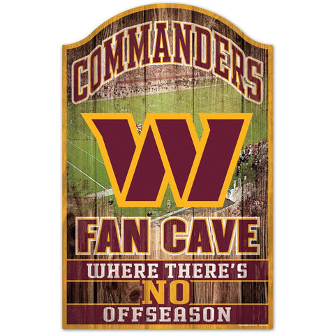 Washington Commanders Fan Cave "No Offseason" Wooden Sign