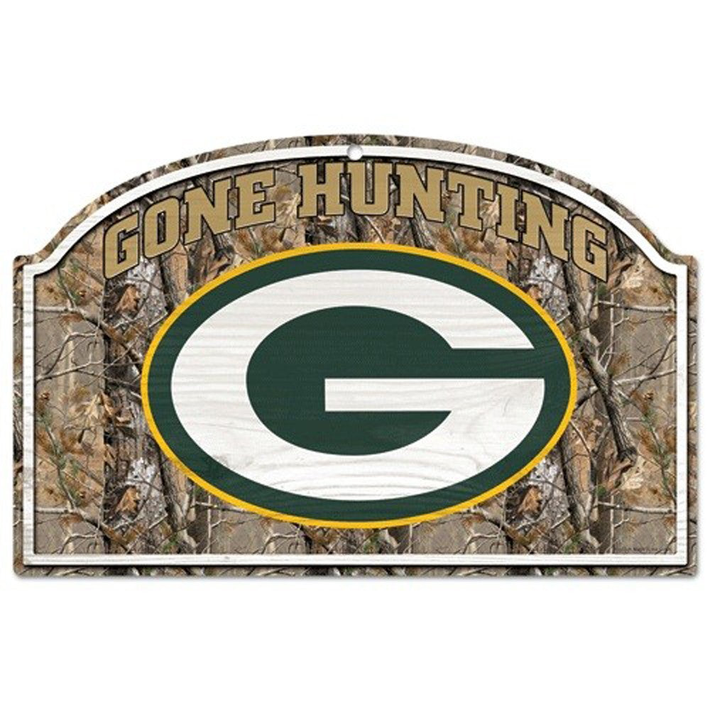 Green Bay Packers Gone Hunting Wooden Sign