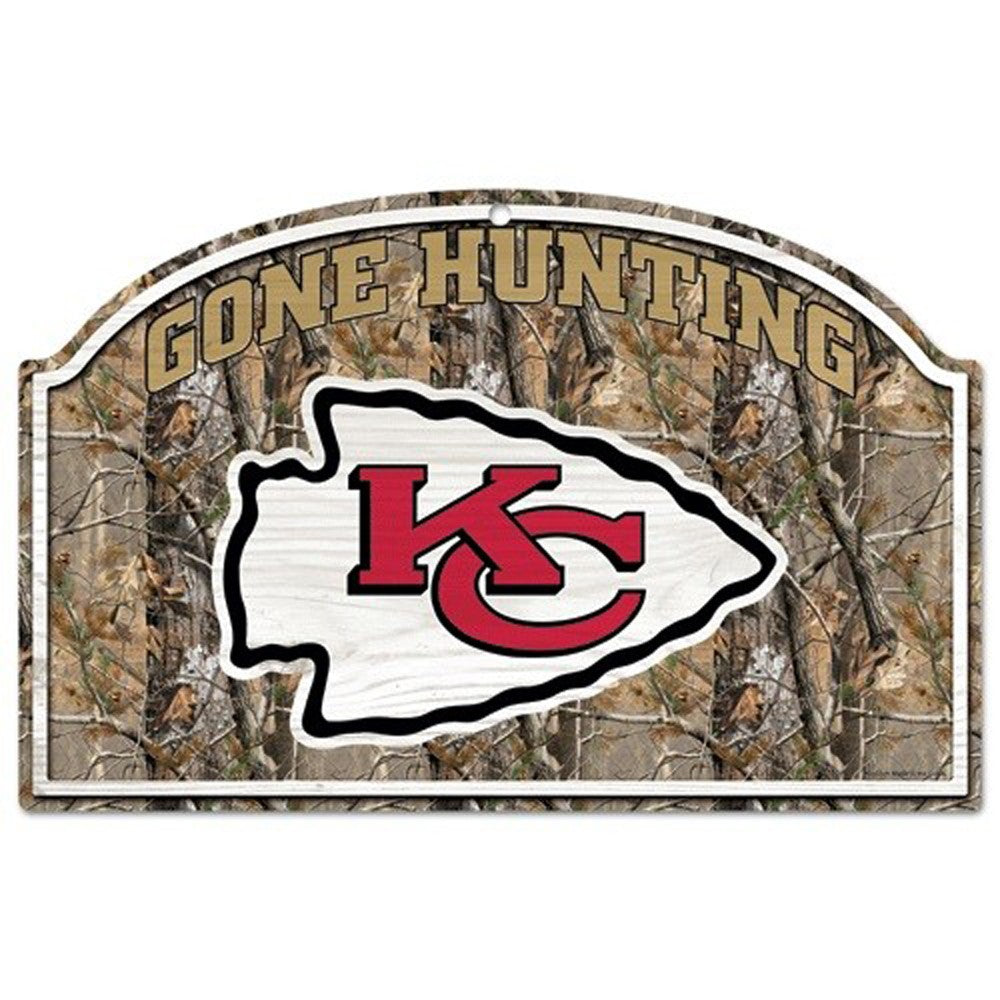 Kansas City Chiefs Gone Hunting Wooden Sign
