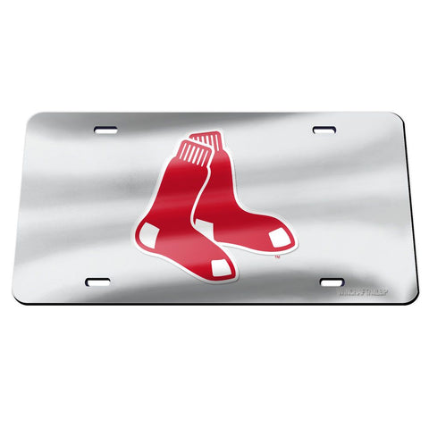 Boston Red Sox Laser Engraved License Plate - Mirror Silver