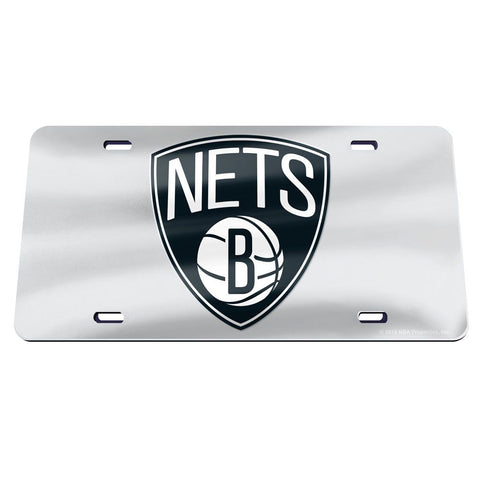 Brooklyn Nets Laser Engraved License Plate - Mirror Silver