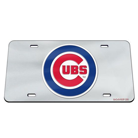 Chicago Cubs Laser Engraved License Plate - Mirror Silver