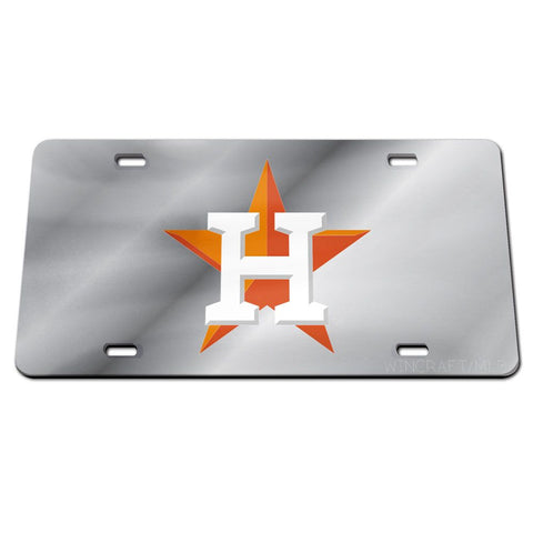 Houston Astros Laser Engraved License Plate - Mirror Silver