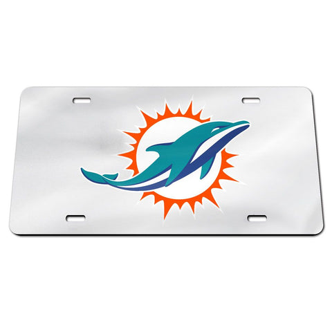 Miami Dolphins Laser Engraved License Plate - Mirror Silver