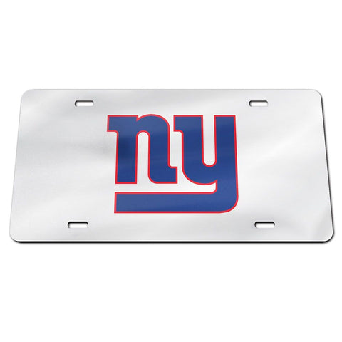 New York Giants Laser Engraved License Plate - Mirror Silver