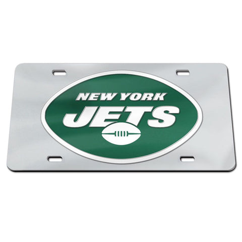 New York Jets Laser Engraved License Plate - Mirror Silver