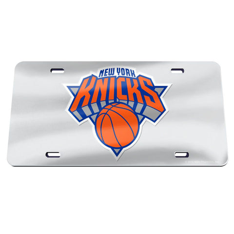 New York Knicks Laser Engraved License Plate - Mirror Silver