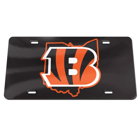Cincinnati Bengals Laser Engraved License Plate - Black