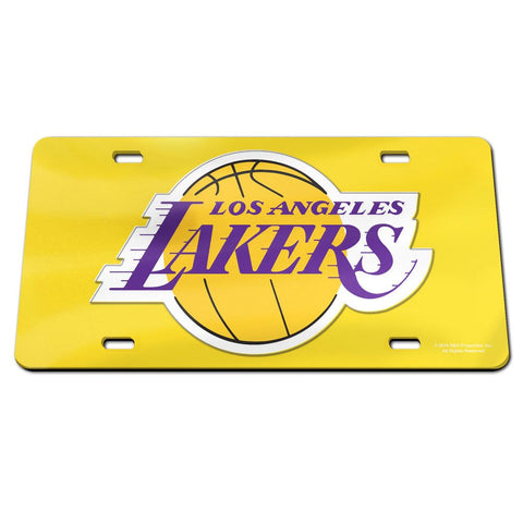Los Angeles Lakers Laser Engraved License Plate - Yellow