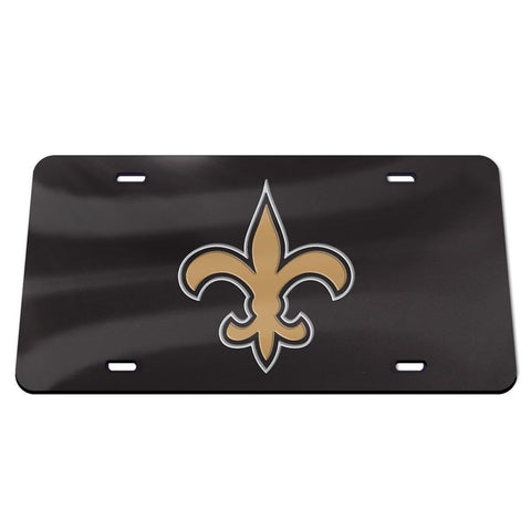 New Orleans Saints Laser Engraved License Plate - Black